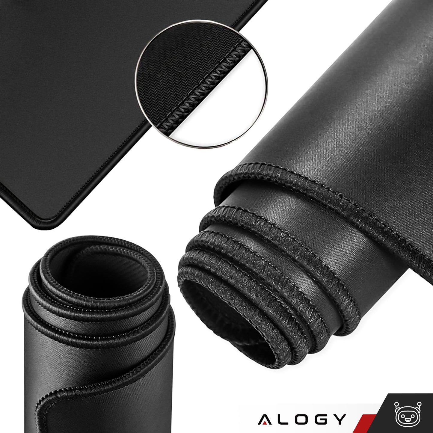 Pelės kilimėlis 80x40 juodas žaidimų stalo kilimėlis