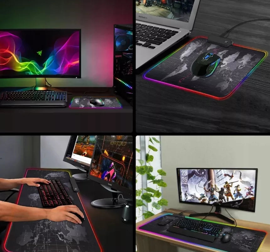 Žaidimų kilimėlis pelėms RGB 90x40cm White XXXXL