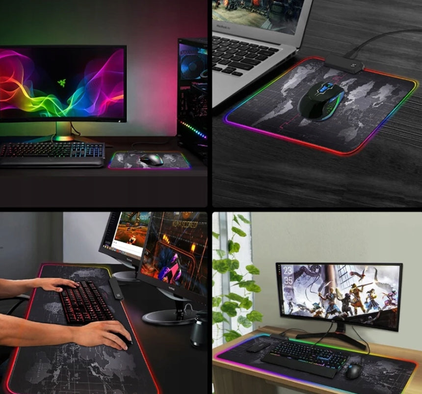 Žaidimų kilimėlis pelėms RGB 90x40cm White XXXXL