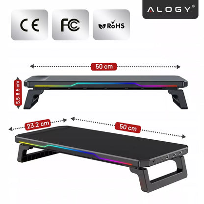 Monitoriaus stovas su USB Hub, USB-C