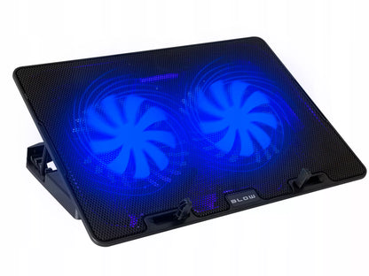 AUŠINIMO STOVAS NEŠIOJAMAM KOMPIUTERIUI 12-17" REGLIUOJAMAS 2 VENTILIATORIAI USB LED