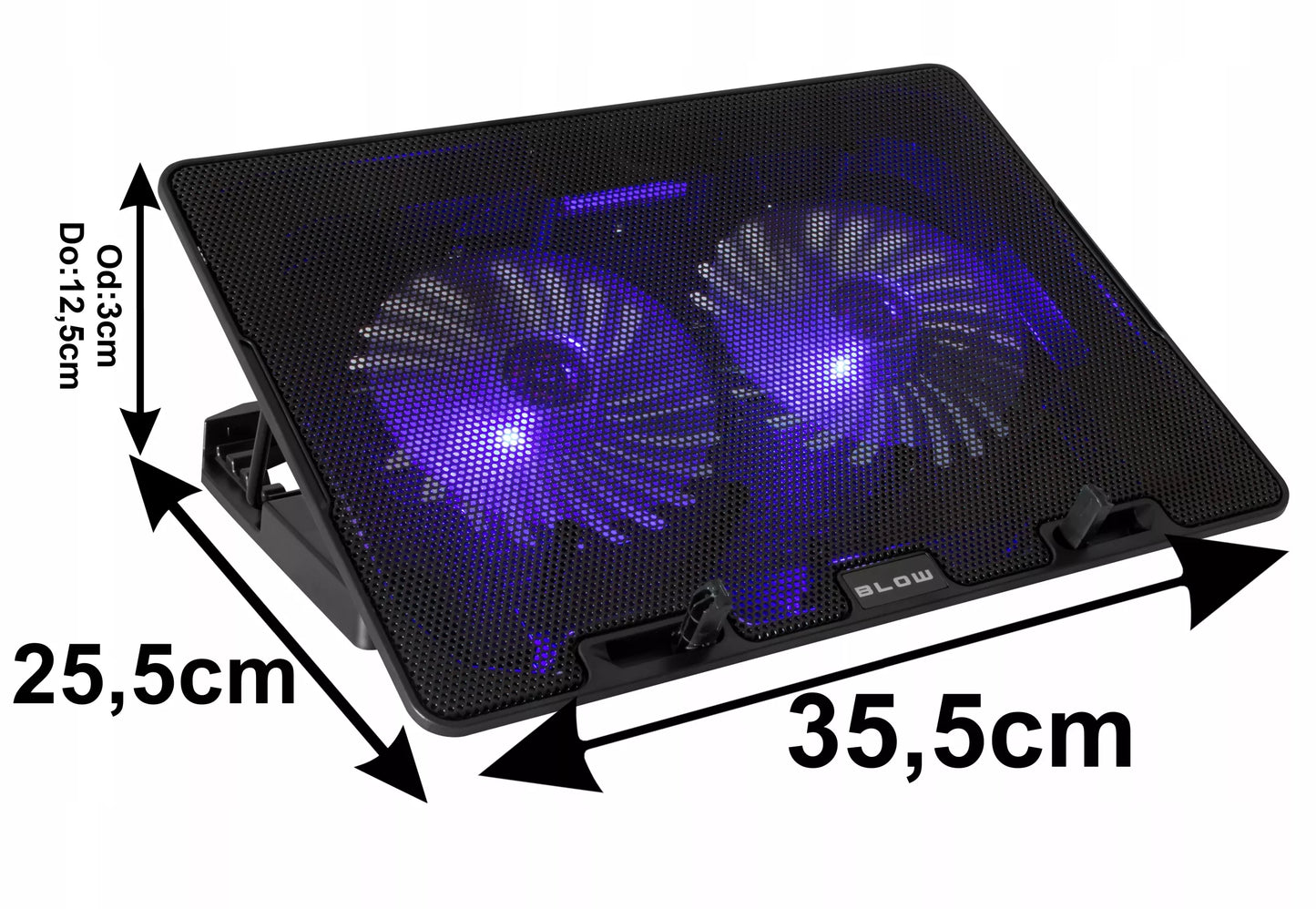 AUŠINIMO STOVAS NEŠIOJAMAM KOMPIUTERIUI 12-17" REGLIUOJAMAS 2 VENTILIATORIAI USB LED