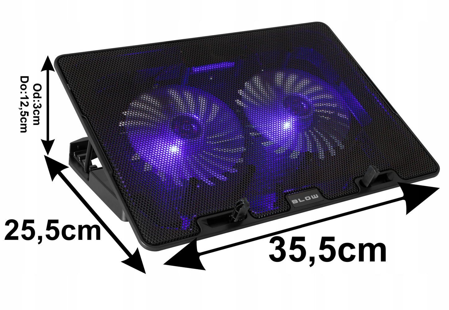 AUŠINIMO STOVAS NEŠIOJAMAM KOMPIUTERIUI 12-17" REGLIUOJAMAS 2 VENTILIATORIAI USB LED