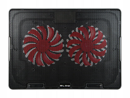 Nešiojamojo kompiuterio aušinimo stovas 12-17 colių, USB, LED, raudonas, 2 ventiliatoriai