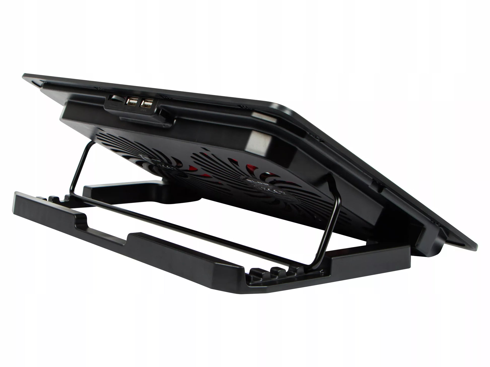 Nešiojamojo kompiuterio aušinimo stovas 12-17 colių, USB, LED, raudonas, 2 ventiliatoriai