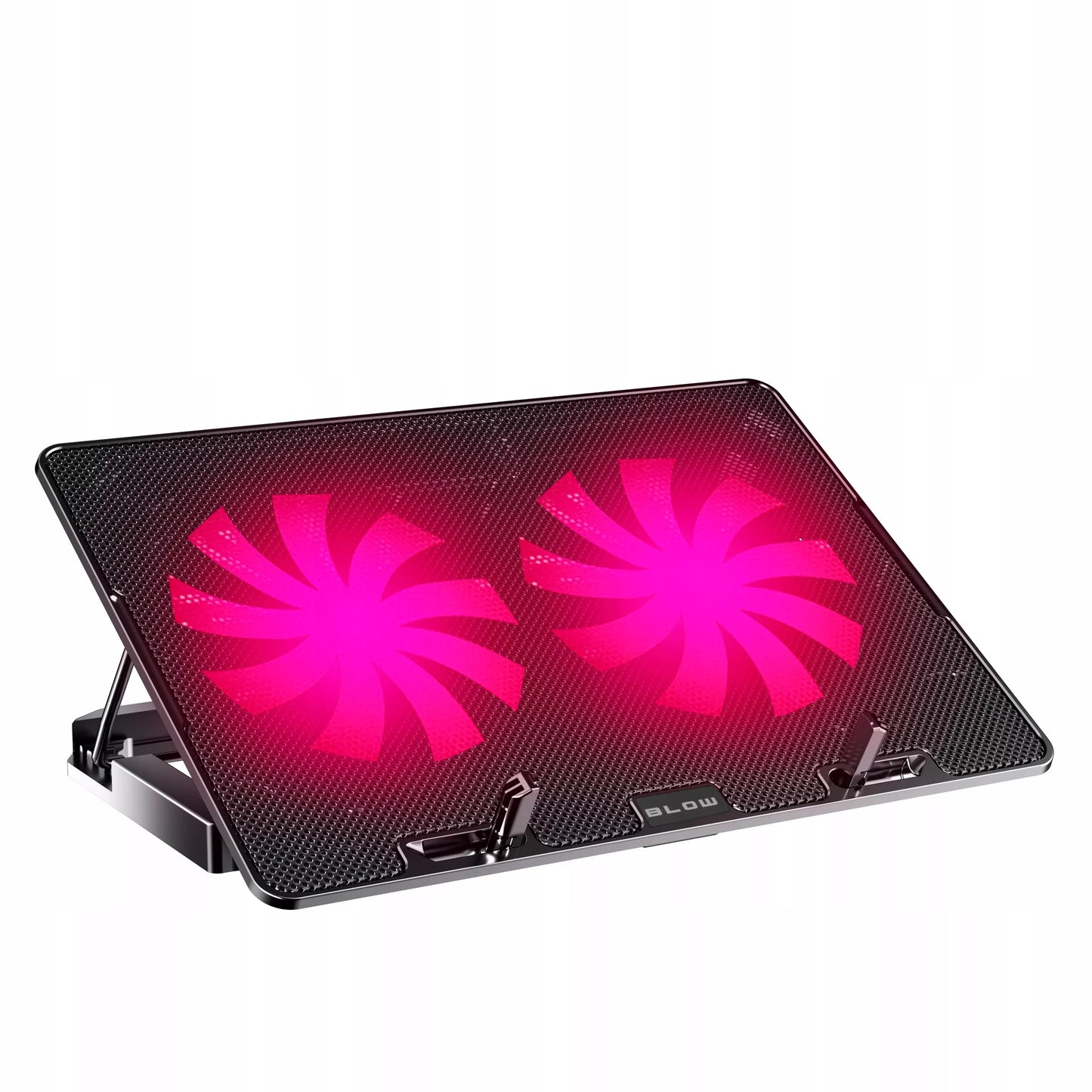 Nešiojamojo kompiuterio aušinimo stovas 12-17 colių, USB, LED, raudonas, 2 ventiliatoriai