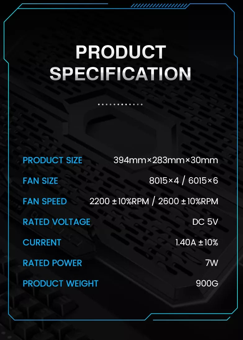 Aušinantis stovas nešiojamam kompiuteriui 12-17' su 10 ventiliatorių