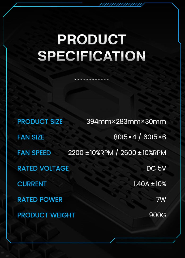 Aušinantis stovas nešiojamam kompiuteriui 12-17' su 10 ventiliatorių