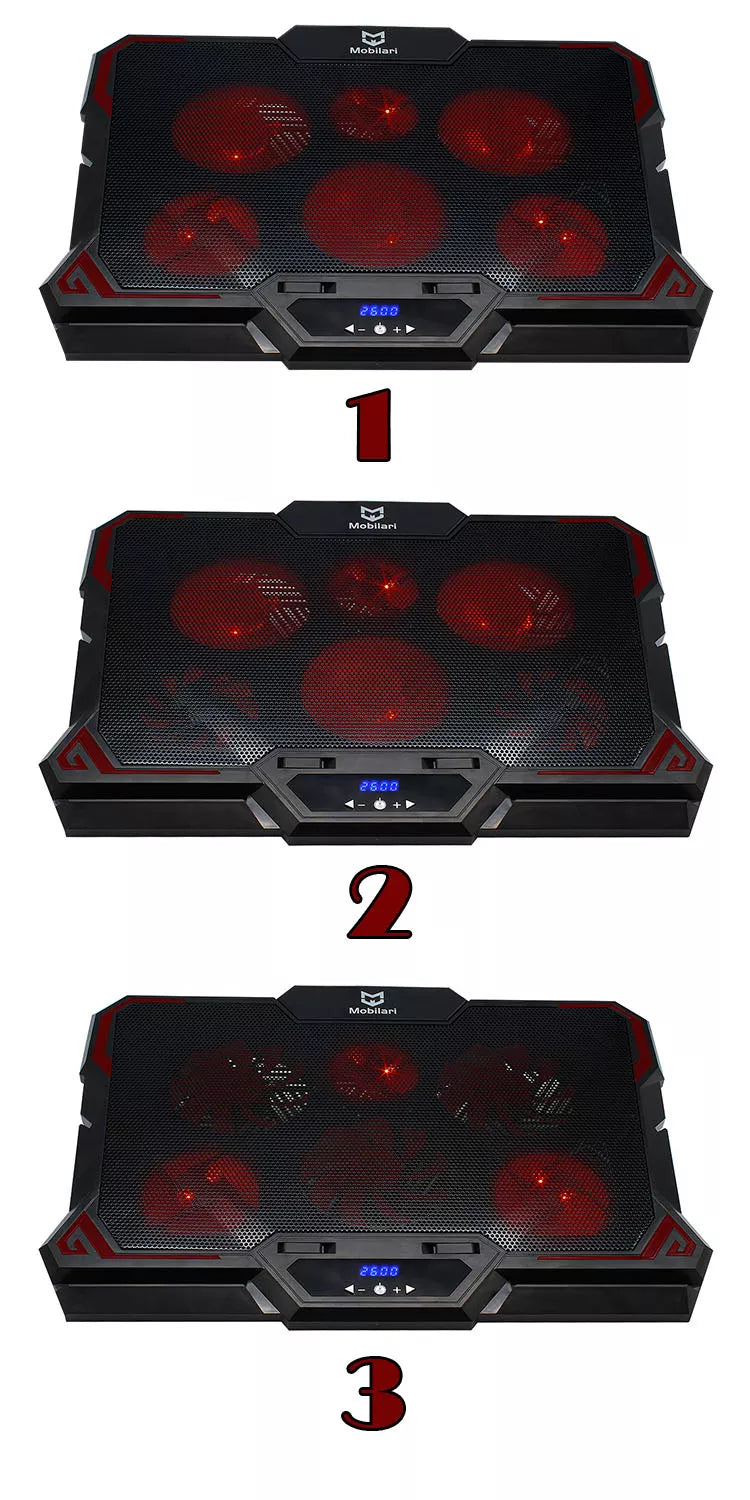 Aušinimo stovas nešiojamojo kompiuterio, 12-17 colių, su LED ekranu