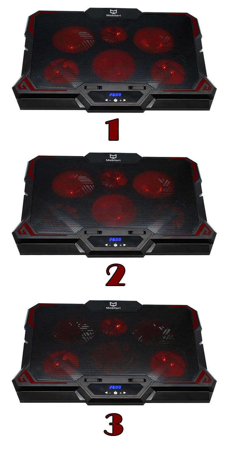 Aušinimo stovas nešiojamojo kompiuterio, 12-17 colių, su LED ekranu