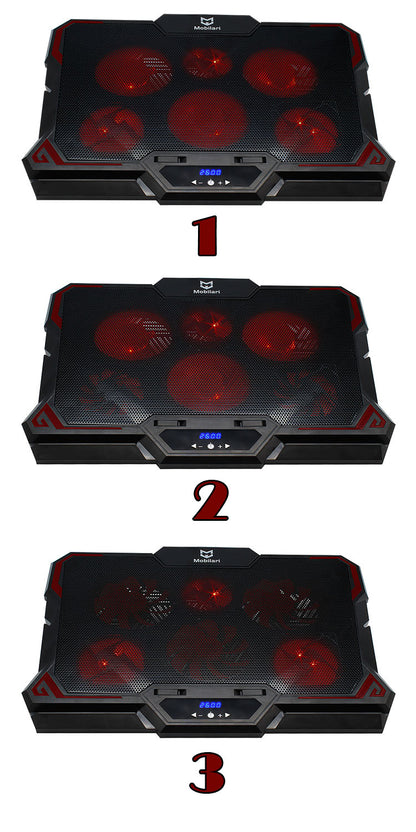 Aušinimo stovas nešiojamojo kompiuterio, 12-17 colių, su LED ekranu