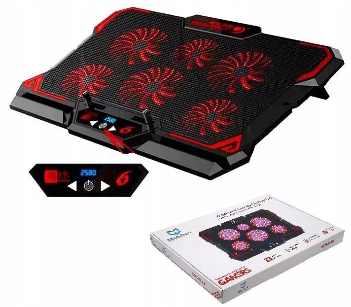 Aušinimo stovas nešiojamojo kompiuterio, 12-17 colių, su LED ekranu