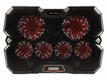 Aušinimo stovas nešiojamam kompiuteriui, reguliuojamas 9-17", LED RGB, 2x USB