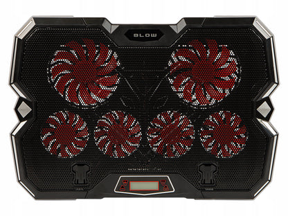 Aušinimo stovas nešiojamam kompiuteriui, reguliuojamas 9-17", LED RGB, 2x USB