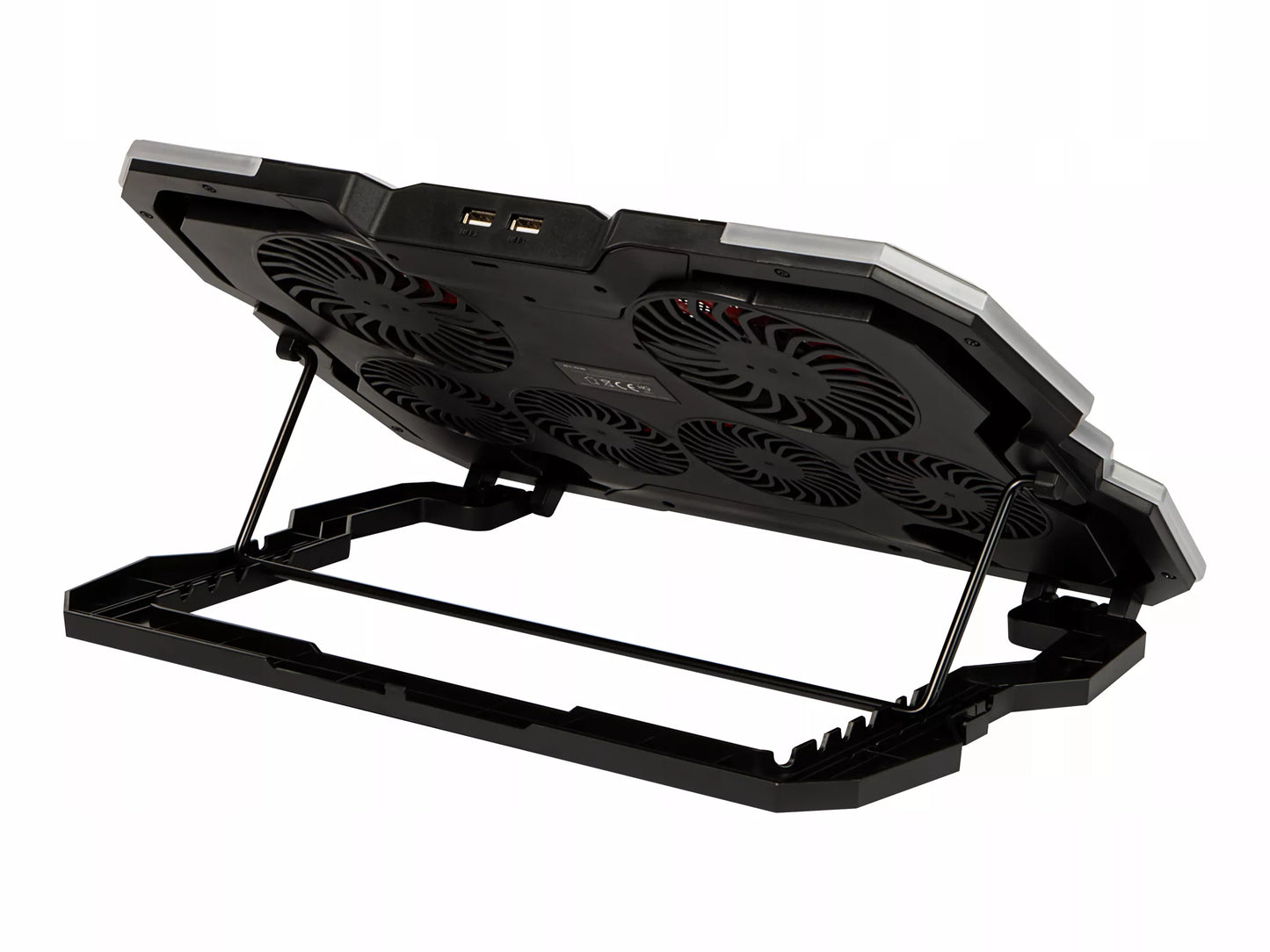 Aušinimo stovas nešiojamam kompiuteriui, reguliuojamas 9-17", LED RGB, 2x USB