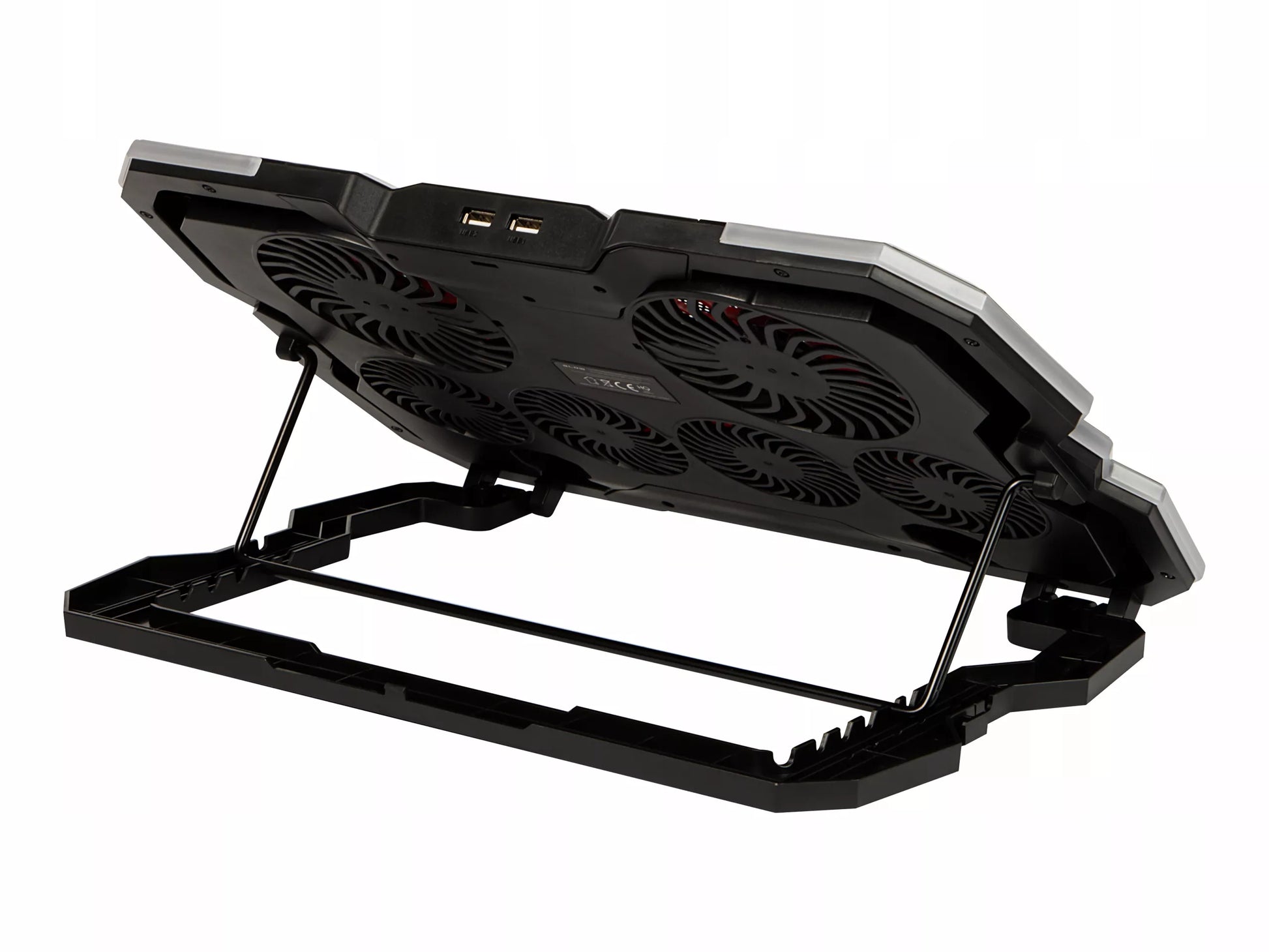 Aušinimo stovas nešiojamam kompiuteriui, reguliuojamas 9-17", LED RGB, 2x USB