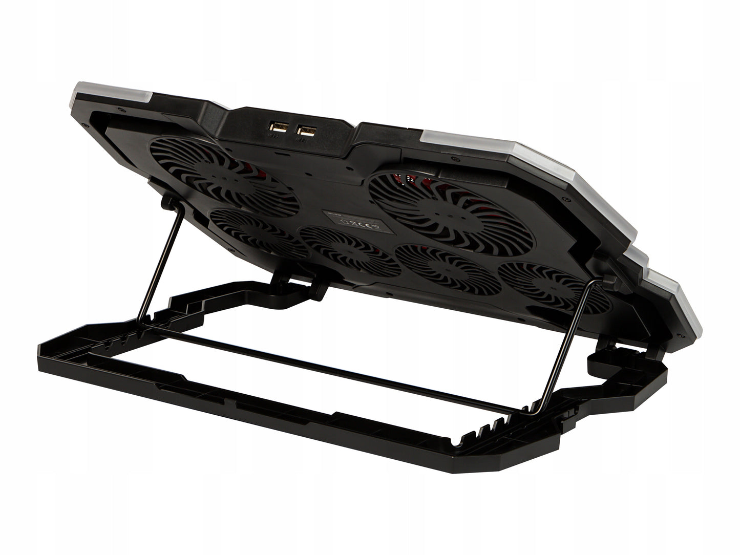 Aušinimo stovas nešiojamam kompiuteriui, reguliuojamas 9-17", LED RGB, 2x USB