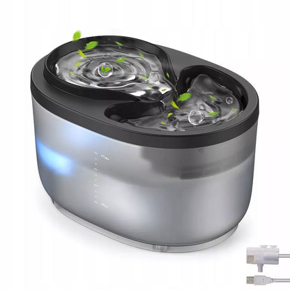 Vandens fontanas katėms, vandens filtras, tyli, 2,3L automatinis girdytuvas