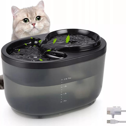 Vandens fontanas katėms, vandens filtras, tyli, 2,3L automatinis girdytuvas