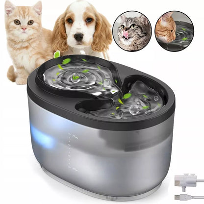 Vandens fontanas katėms, vandens filtras, tyli, 2,3L automatinis girdytuvas