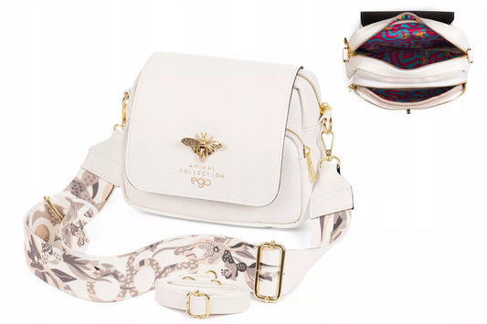 Moteriška balta rankinė / tašė per petį