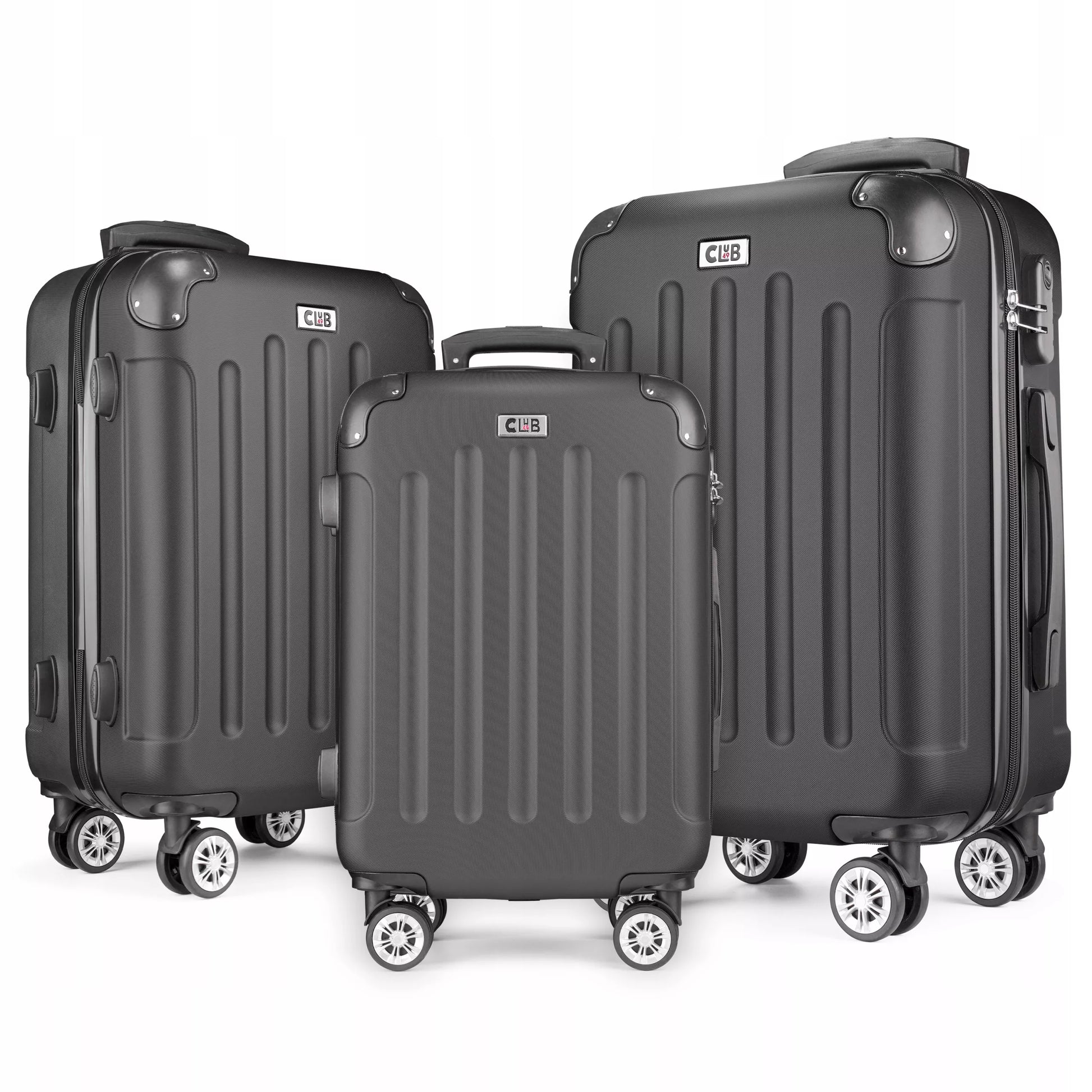 POSH ABS kelioninis lagaminas, kietas, 75L kabininis (juodas L)