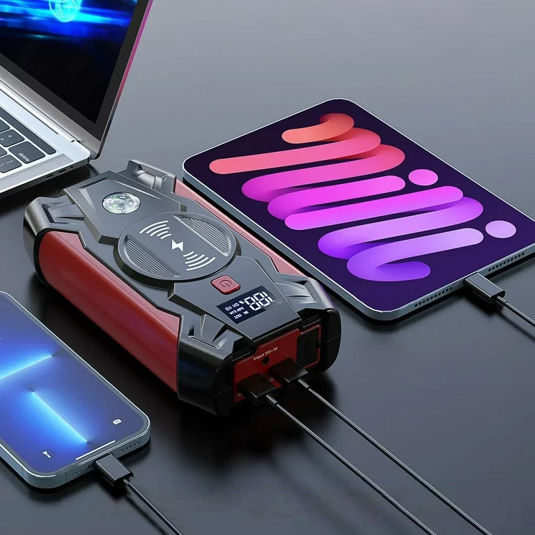 Power Bank Starteris Boosteris Žibintuvėlis 20000mAh 12V