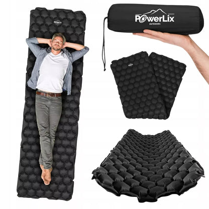 POWERLIX Ultralight Travel Camping Mat 198x58 cm Black