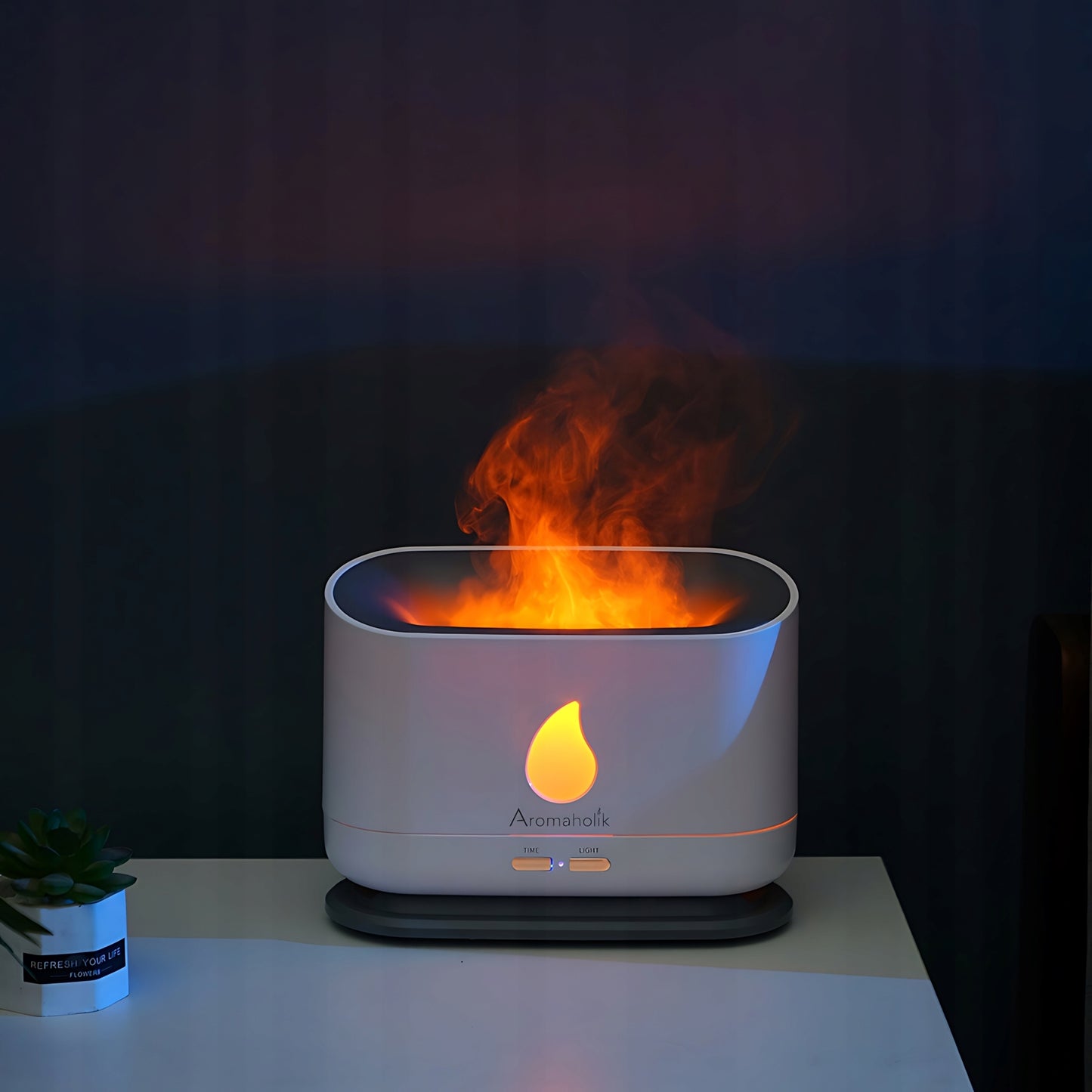 Dovanų drėkintuvas eteriniams aliejams LED liepsnos efektas