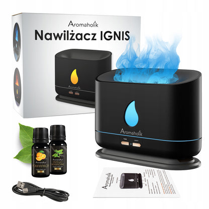 Dovanų drėkintuvas eteriniams aliejams LED liepsnos efektas