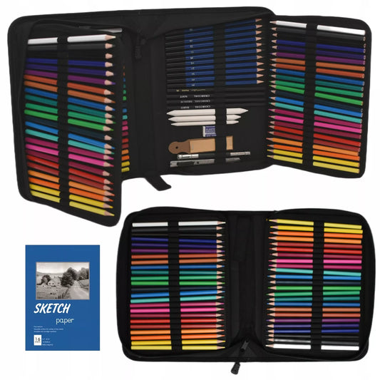 Profesionalus meninis rinkinys 145 vnt. – pieštukai ir kreidelės eskizams