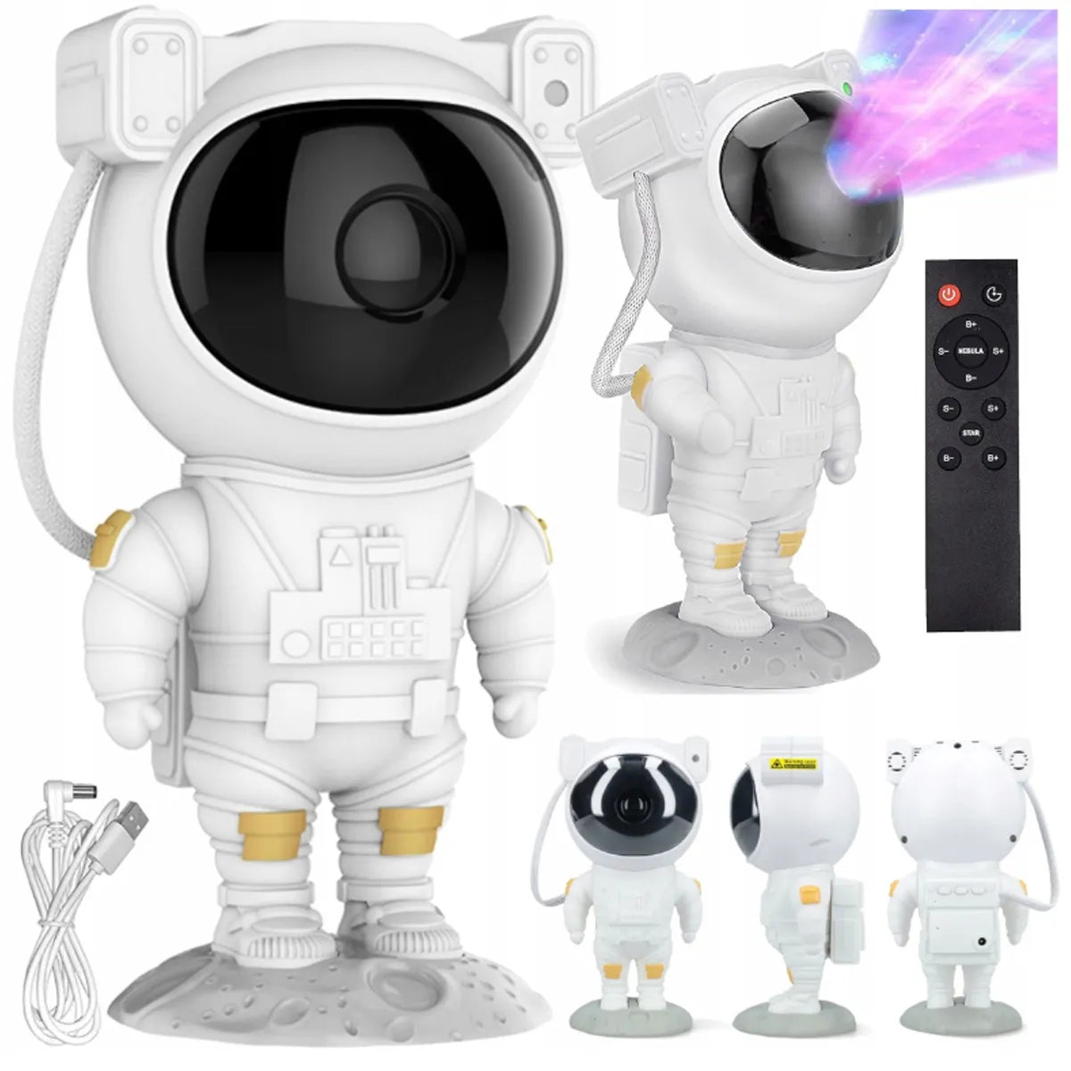 Žvaigždžių projektorius astronautas vaikams naktinė lemputė LED lazerinis projektorius NS