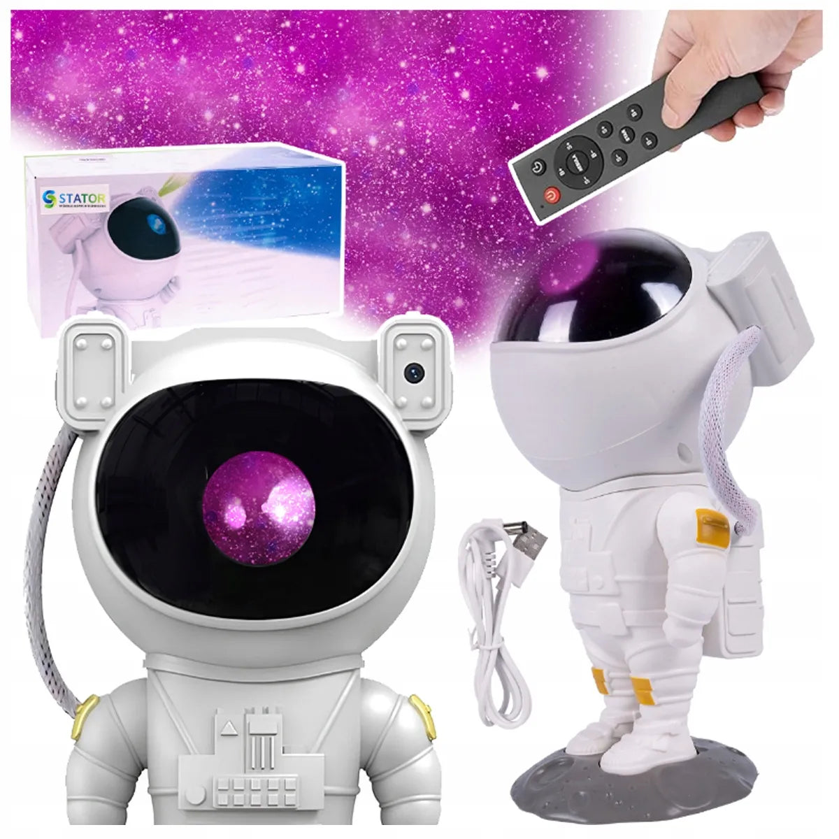 Žvaigždžių projektorius astronautas vaikams naktinė lemputė LED lazerinis projektorius NS