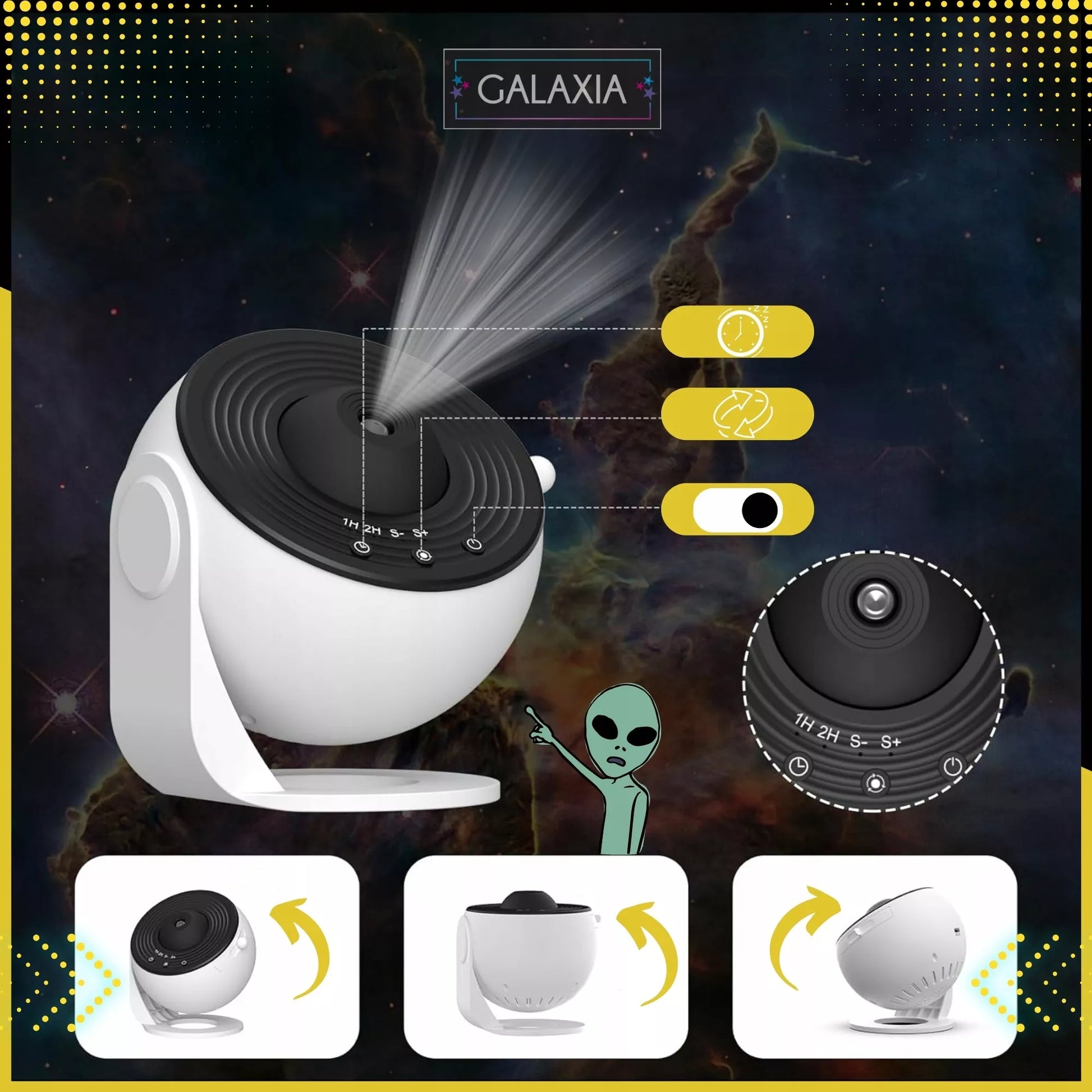 LED žvaigždžių projektorius vaikams, planetariumas namuose