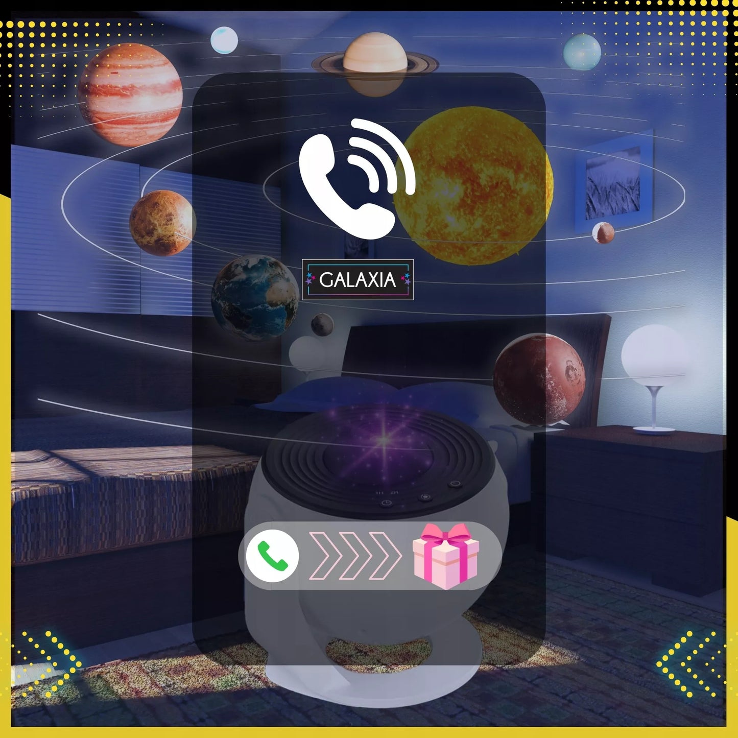 LED žvaigždžių projektorius vaikams, planetariumas namuose