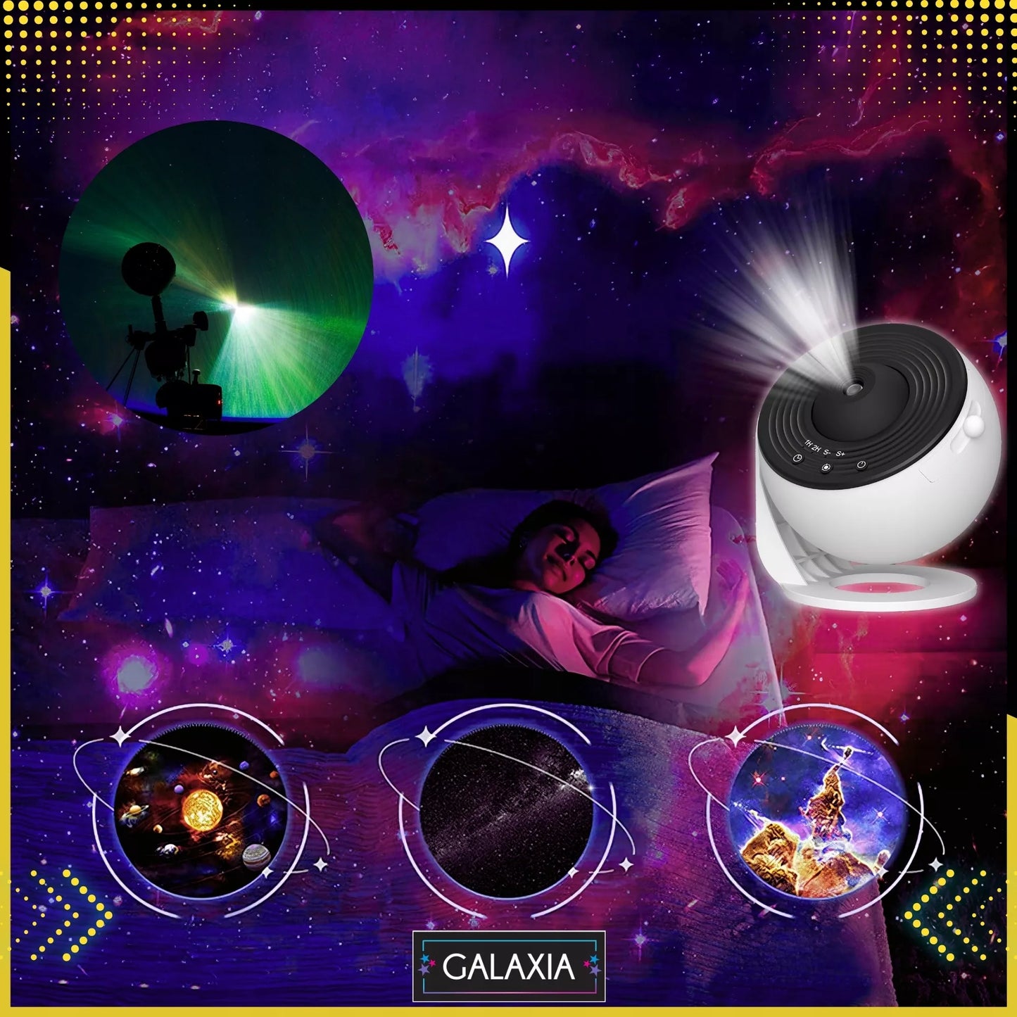 ŽVAIGŽDŽIŲ PROJEKTORIUS PLANETARIUM PROJEKTORIUS KOSMINIS PROJEKTORIUS VAIKAMS LED NAKTINĖ LEMPA