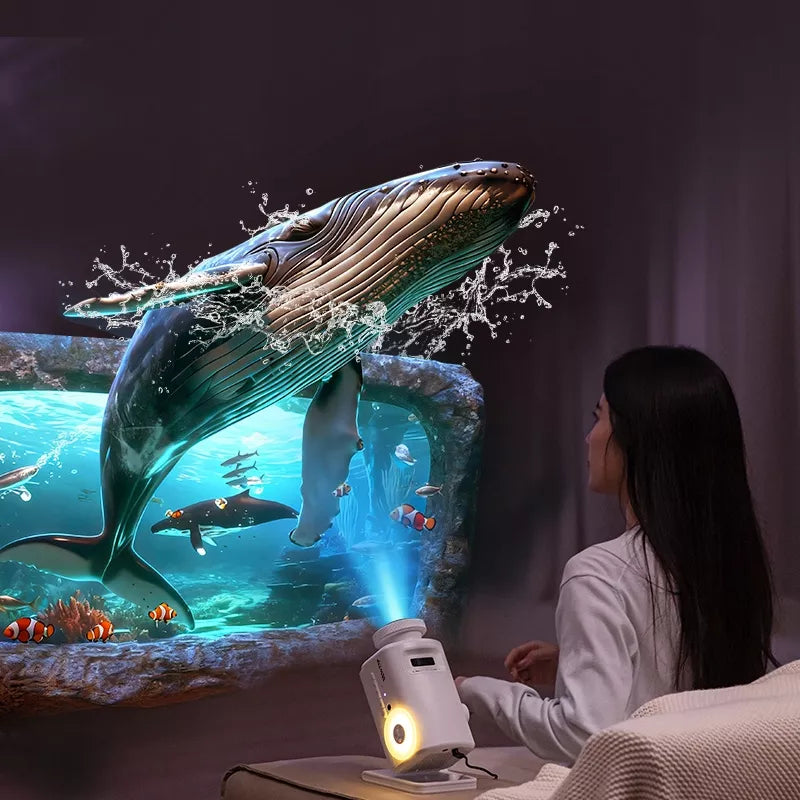 ŽVAIGŽDŽIŲ PROJEKTORIUS PROJEKTORIUS 3D HOLOGRAMA 60 FILMU VR EFEKTAS BLUETOOTH GARSIAKALBIS