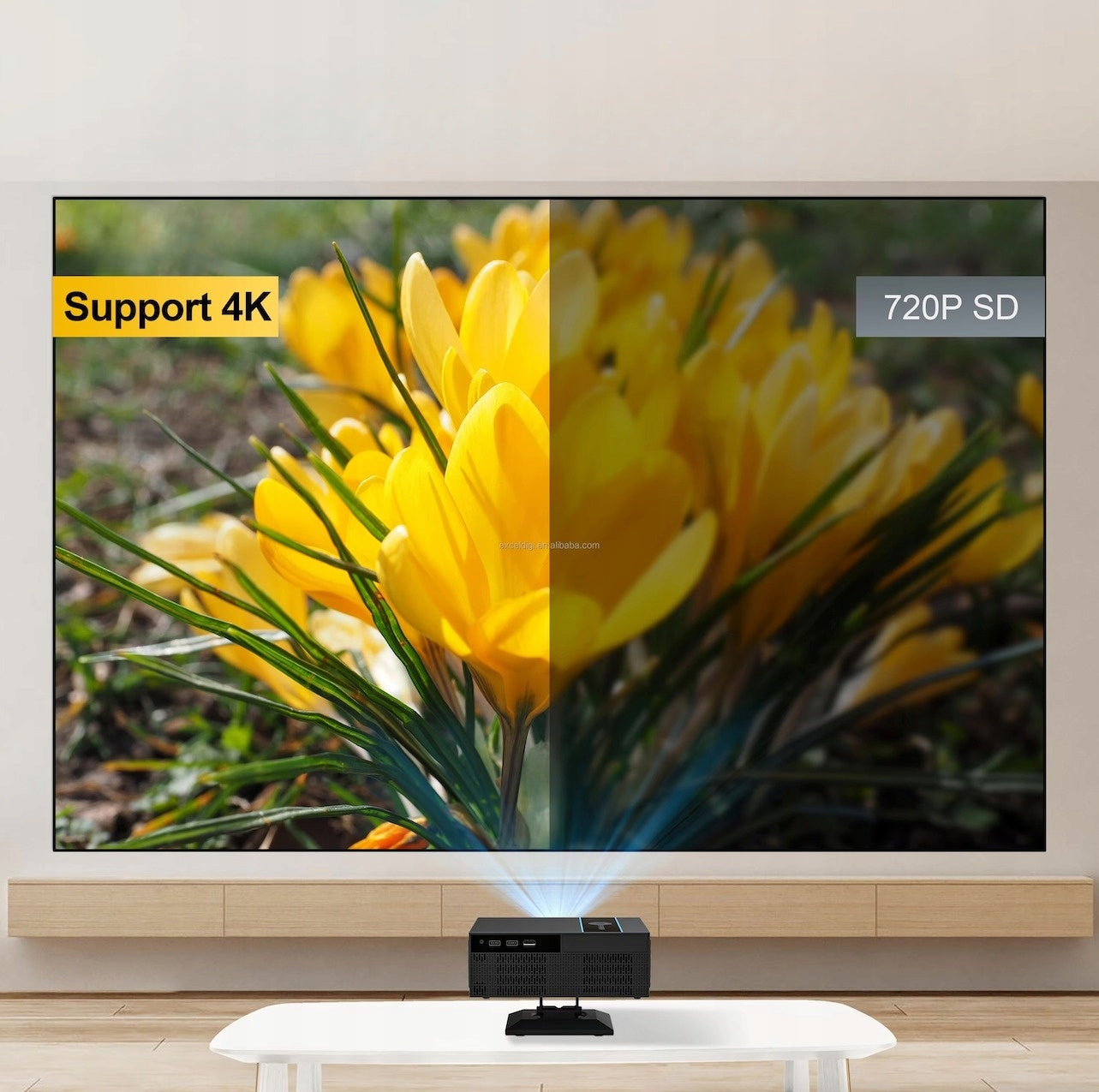 Projektorius ANDROID 11 12000lm FHD 4K Idėja Komunijai