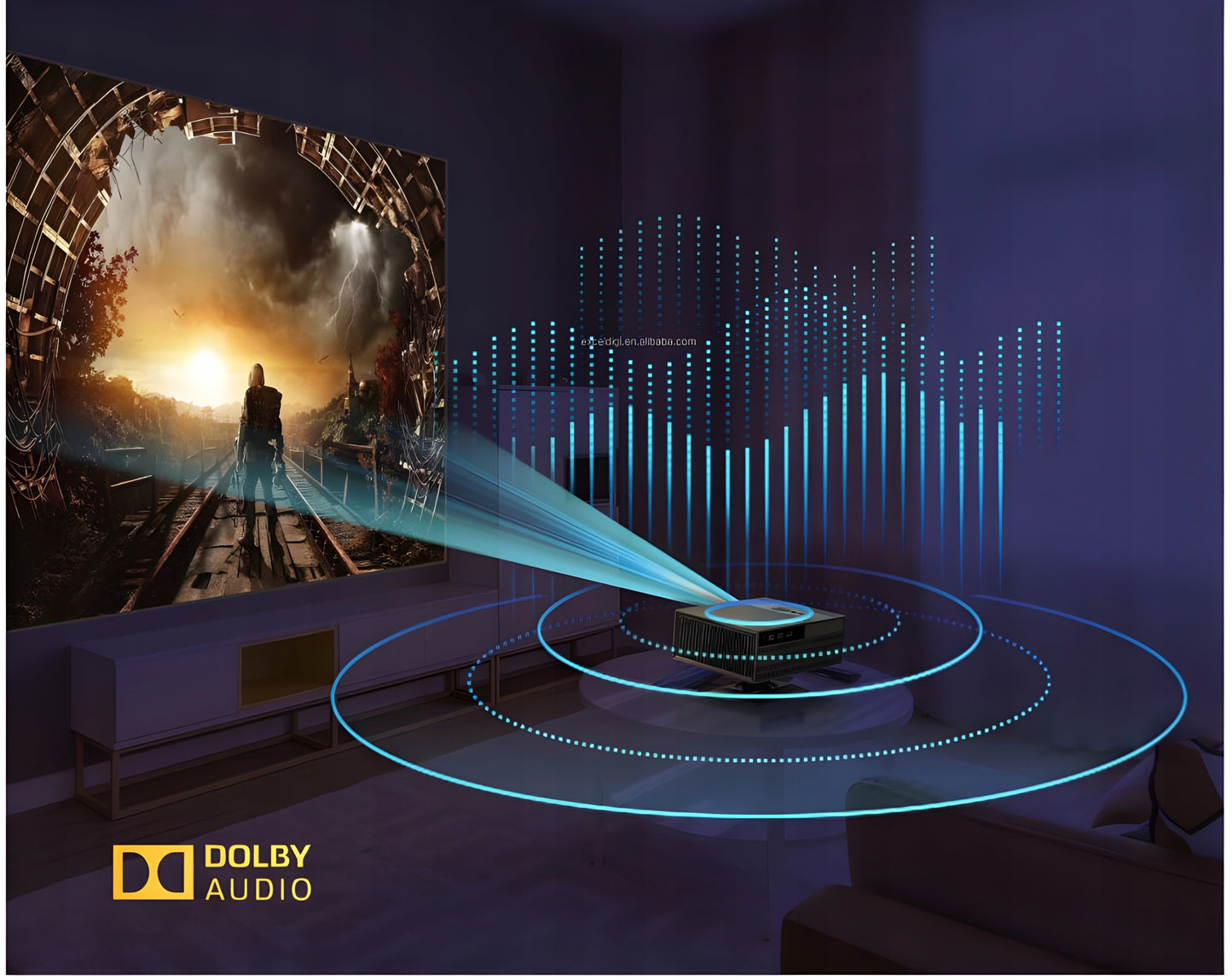 Projektorius ANDROID 11 12000lm FHD 4K Idėja Komunijai