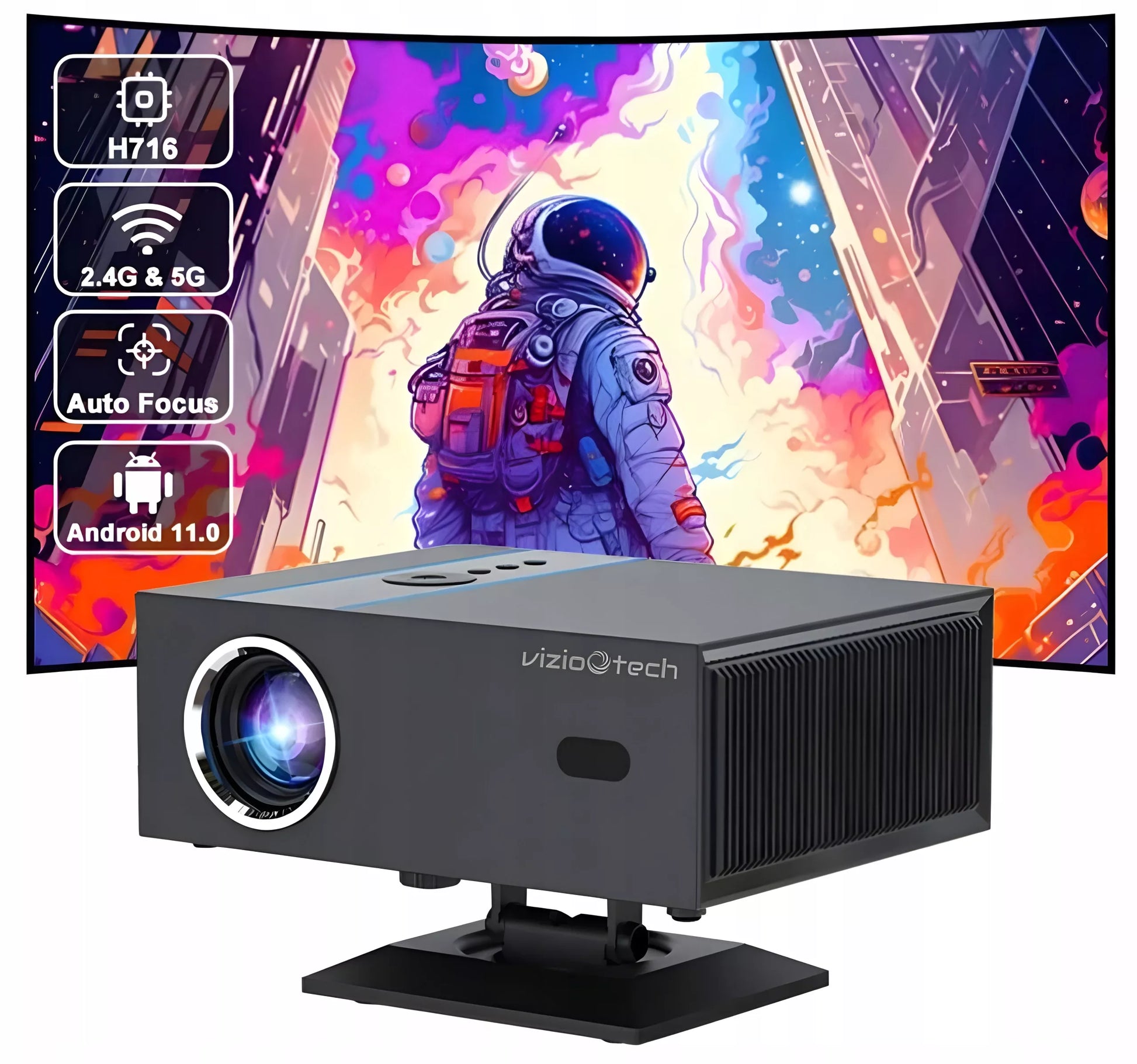 Projektorius ANDROID 11 12000lm FHD 4K Idėja Komunijai