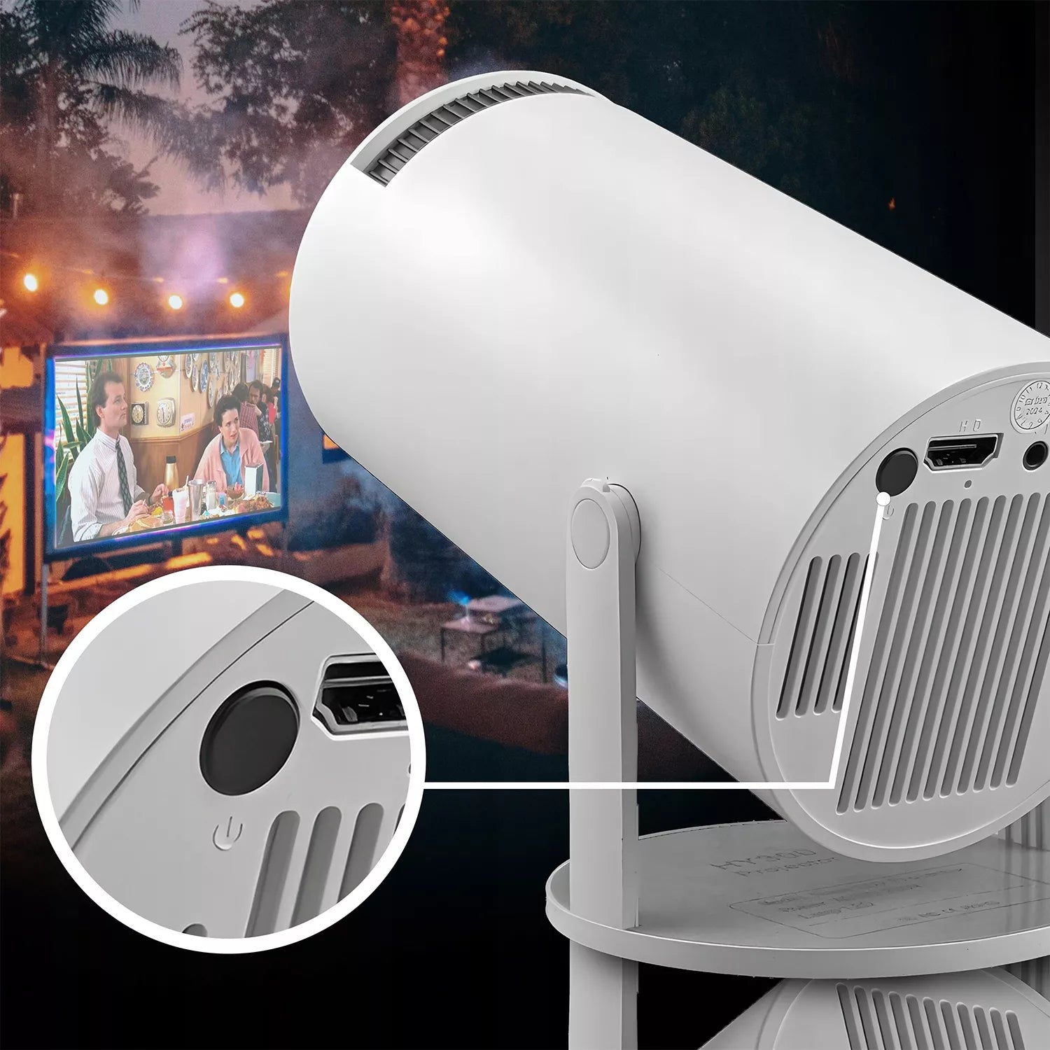 Nešiojamas projektorius – WiFi, Android, sukamas, Smart 4K, garsiakalbis, Bluetooth
