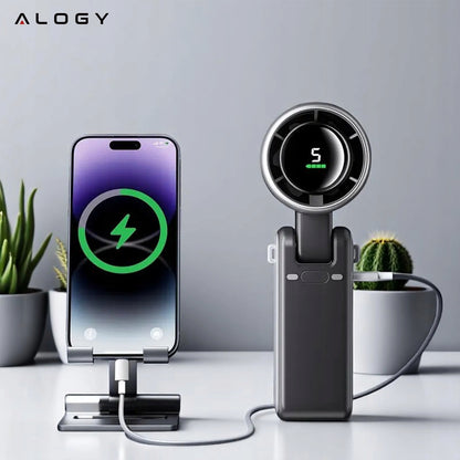 Nešiojamas mini ventiliatorius, tylus stalo ventiliatorius, rankinis, 3600mAh, 5 režimai