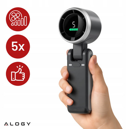 Nešiojamas mini ventiliatorius, tylus stalo ventiliatorius, rankinis, 3600mAh, 5 režimai