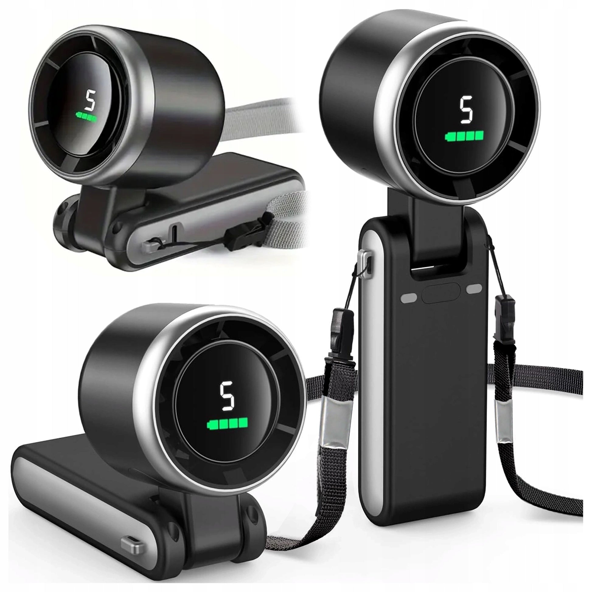 Nešiojamas mini ventiliatorius, tylus stalo ventiliatorius, rankinis, 3600mAh, 5 režimai