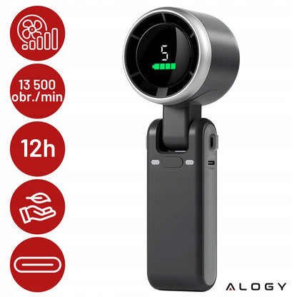 Nešiojamas mini ventiliatorius, tylus stalo ventiliatorius, rankinis, 3600mAh, 5 režimai