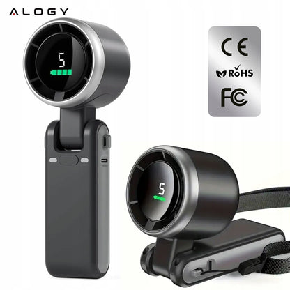 Nešiojamas mini ventiliatorius, tylus stalo ventiliatorius, rankinis, 3600mAh, 5 režimai