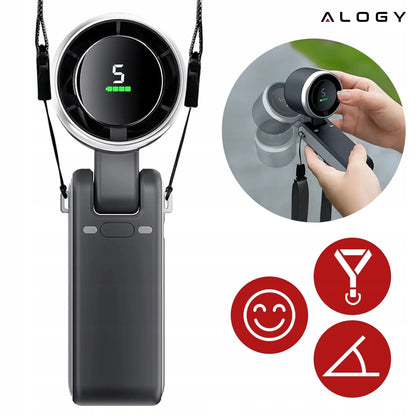 Nešiojamas mini ventiliatorius, tylus stalo ventiliatorius, rankinis, 3600mAh, 5 režimai