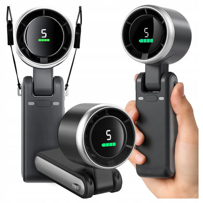 Nešiojamas mini ventiliatorius, tylus stalo ventiliatorius, rankinis, 3600mAh, 5 režimai