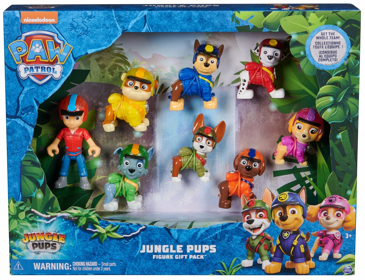 PAW PATROL Džiunglių šuniukų rinkinys iš 8 figūrėlių Ryderis + judantys šuneliai