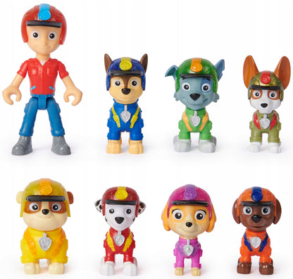 PAW PATROL Džiunglių šuniukų rinkinys iš 8 figūrėlių Ryderis + judantys šuneliai